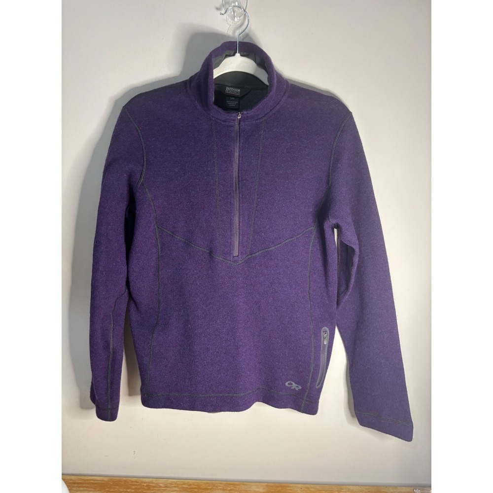 Outdoor Research Womens Fleece 1/4 Zip Pullover‎ Purple L G Hiking Outdoor